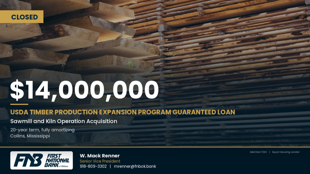 USDA sawmill financing
