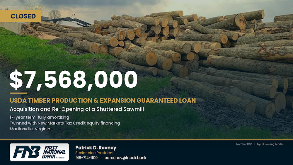 Sawmill financing